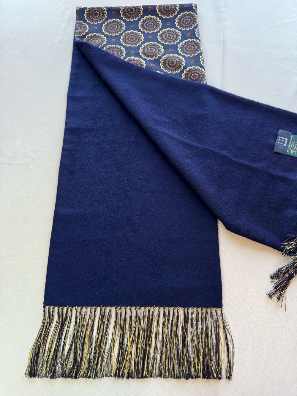 Vintage Dunhill Reversible Cashmere Silk Scarf - Picture 3 of 16